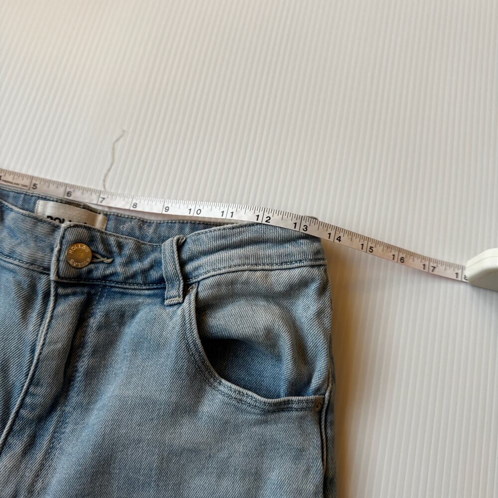 Rollas Dusters Bootcut Crop Jeans Distressed Sz 29 Y2K Denim Festival 70s Flare - Picture 15 of 16